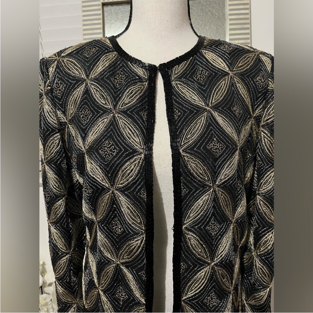 Papell Boutique Black Silk Evening Wear